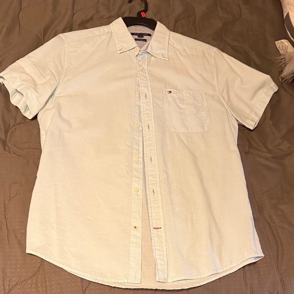 Tommy Hilfiger Men's Pale Blue Button-Down Shirt